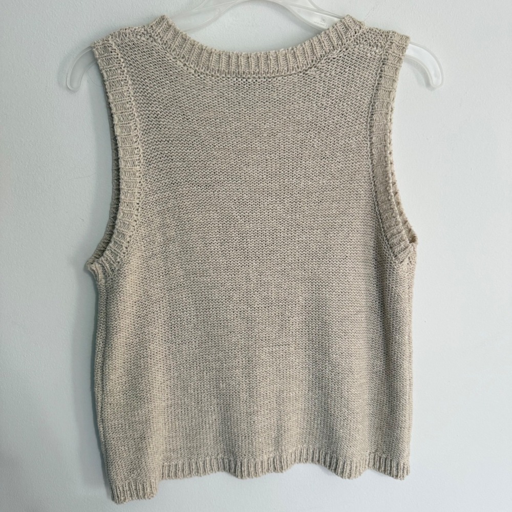 H4 Martha Stewart Collection Oatmeal Beige Knit V-Neck Sweater Vest Sleeveless S - Picture 5 of 5